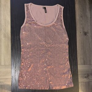 Maurices Shimmering Pink Sequin Tank Top